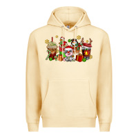 Pina Colada christmas cow coffee cups Premium Hoodie - AdoDesignShop