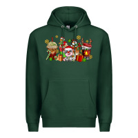 Christmas Cow Coffee Cups Premium Hoodie | Teevron