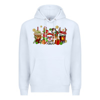 White christmas cow coffee cups Premium Hoodie - AdoDesignShop