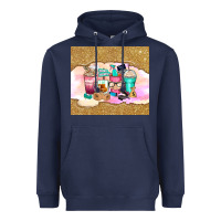 Navy small business coffee cups Heavyweight Hoodie - Zillion Design Studio