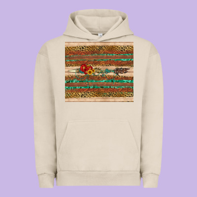 Arrow Wooden Sunflower Urban Hoodie Designed By Artiststas