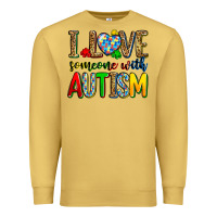 Antique Gold i love someone with autism Premium Sweatshirt - Zillion Design Studio