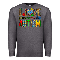 Charcoal Heather i love someone with autism Premium Sweatshirt - Zillion Design Studio