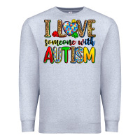 Heather Grey i love someone with autism Premium Sweatshirt - Zillion Design Studio