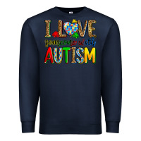 Navy i love someone with autism Premium Sweatshirt - Zillion Design Studio