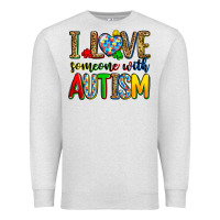 Oatmeal Heather i love someone with autism Premium Sweatshirt - Zillion Design Studio