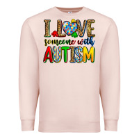 Pale Pink i love someone with autism Premium Sweatshirt - Zillion Design Studio