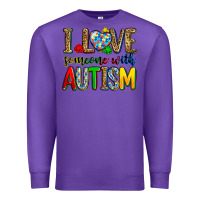 Purple i love someone with autism Premium Sweatshirt - Zillion Design Studio