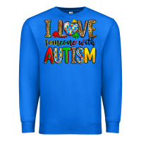 True Royal i love someone with autism Premium Sweatshirt - Zillion Design Studio