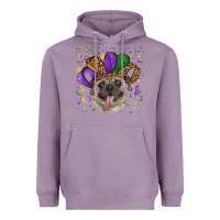 Lavender mardi gras hat pug Heavyweight Hoodie - RanaPortraitStore