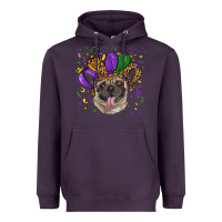 Plum mardi gras hat pug Heavyweight Hoodie - RanaPortraitStore