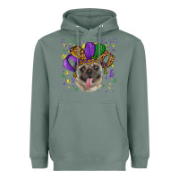 Sage mardi gras hat pug Heavyweight Hoodie - RanaPortraitStore