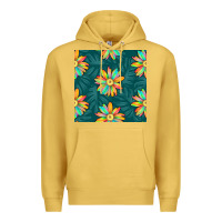 Antique Gold colorful tropical flowers seamless pattern Premium Hoodie - BundleAndBundleShop
