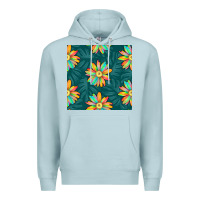 Blue Mist colorful tropical flowers seamless pattern Premium Hoodie - BundleAndBundleShop