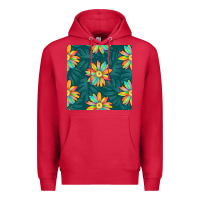 Cardinal colorful tropical flowers seamless pattern Premium Hoodie - BundleAndBundleShop