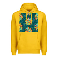 Lemon colorful tropical flowers seamless pattern Premium Hoodie - BundleAndBundleShop