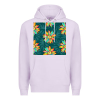 Lilac colorful tropical flowers seamless pattern Premium Hoodie - BundleAndBundleShop