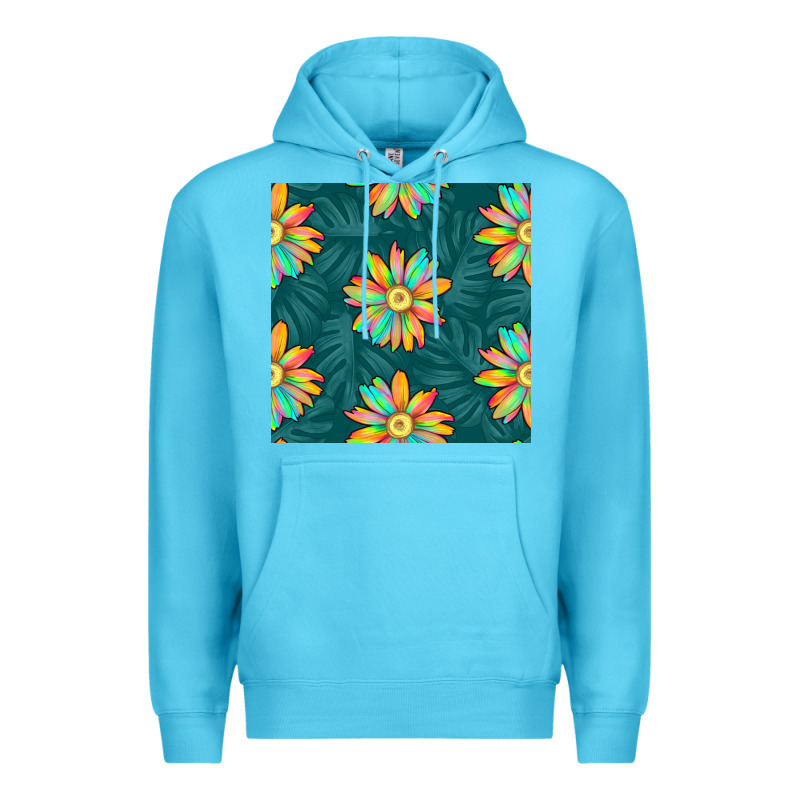 Colorful Tropical Flowers Seamless Pattern Premium Hoodie by BundleAndBundleShop | Teevron