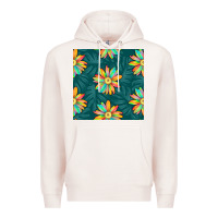 Pale Pink colorful tropical flowers seamless pattern Premium Hoodie - BundleAndBundleShop