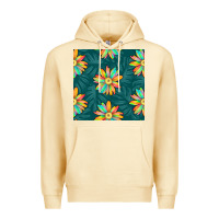 Pina Colada colorful tropical flowers seamless pattern Premium Hoodie - BundleAndBundleShop