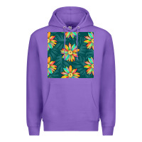 Purple colorful tropical flowers seamless pattern Premium Hoodie - BundleAndBundleShop