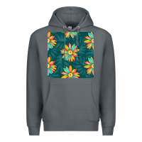 Rock colorful tropical flowers seamless pattern Premium Hoodie - BundleAndBundleShop