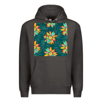 Smoke colorful tropical flowers seamless pattern Premium Hoodie - BundleAndBundleShop
