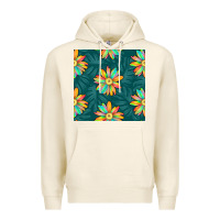 Tofu colorful tropical flowers seamless pattern Premium Hoodie - BundleAndBundleShop