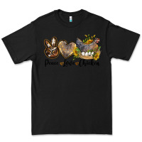 Black peace love chicken Premium Tee - LillyAllenDesigns