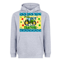 Heather Grey just a boy who loves tractors Heavyweight Hoodie - Zillion Design Studio