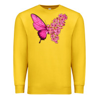 Lemon Pink Flowers and Breast Cancer Ribbon Butterfly Premium Sweatshirt - texasbilliewilder