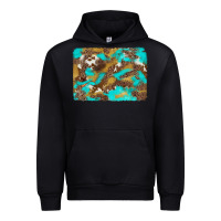 Black western turquoise leopard and cowhide background Urban Hoodie - Artiststas