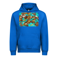 Cobalt western turquoise leopard and cowhide background Urban Hoodie - Artiststas