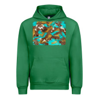 Emerald western turquoise leopard and cowhide background Urban Hoodie - Artiststas