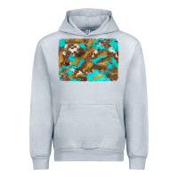 Heather Grey western turquoise leopard and cowhide background Urban Hoodie - Artiststas