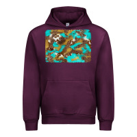 Mauve Wine western turquoise leopard and cowhide background Urban Hoodie - Artiststas
