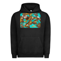 Pigment Black western turquoise leopard and cowhide background Urban Hoodie - Artiststas