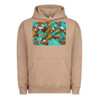 Pigment Burro western turquoise leopard and cowhide background Urban Hoodie - Artiststas