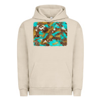 Pigment French Oak western turquoise leopard and cowhide background Urban Hoodie - Artiststas