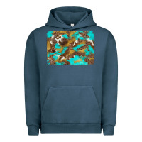 Pigment Midnight Navy western turquoise leopard and cowhide background Urban Hoodie - Artiststas