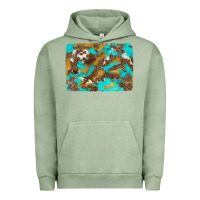 Pigment Oil Green western turquoise leopard and cowhide background Urban Hoodie - Artiststas