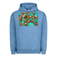 Pigment Pebble Blue western turquoise leopard and cowhide background Urban Hoodie - Artiststas