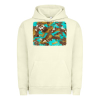 Pigment Pistachio western turquoise leopard and cowhide background Urban Hoodie - Artiststas