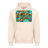 Sandshell western turquoise leopard and cowhide background Urban Hoodie - Artiststas