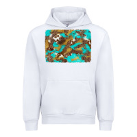 White western turquoise leopard and cowhide background Urban Hoodie - Artiststas