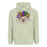 Matcha mardi gras hat white pomeranian Heavyweight Hoodie - RanaPortraitStore