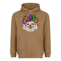 Toasted Coconut mardi gras hat white pomeranian Heavyweight Hoodie - RanaPortraitStore