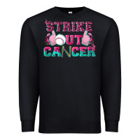 Black Strike Out Cancer Baseball Premium Sweatshirt - texasbilliewilder