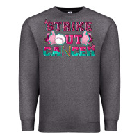 Charcoal Heather Strike Out Cancer Baseball Premium Sweatshirt - texasbilliewilder