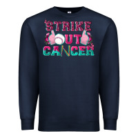 Navy Strike Out Cancer Baseball Premium Sweatshirt - texasbilliewilder